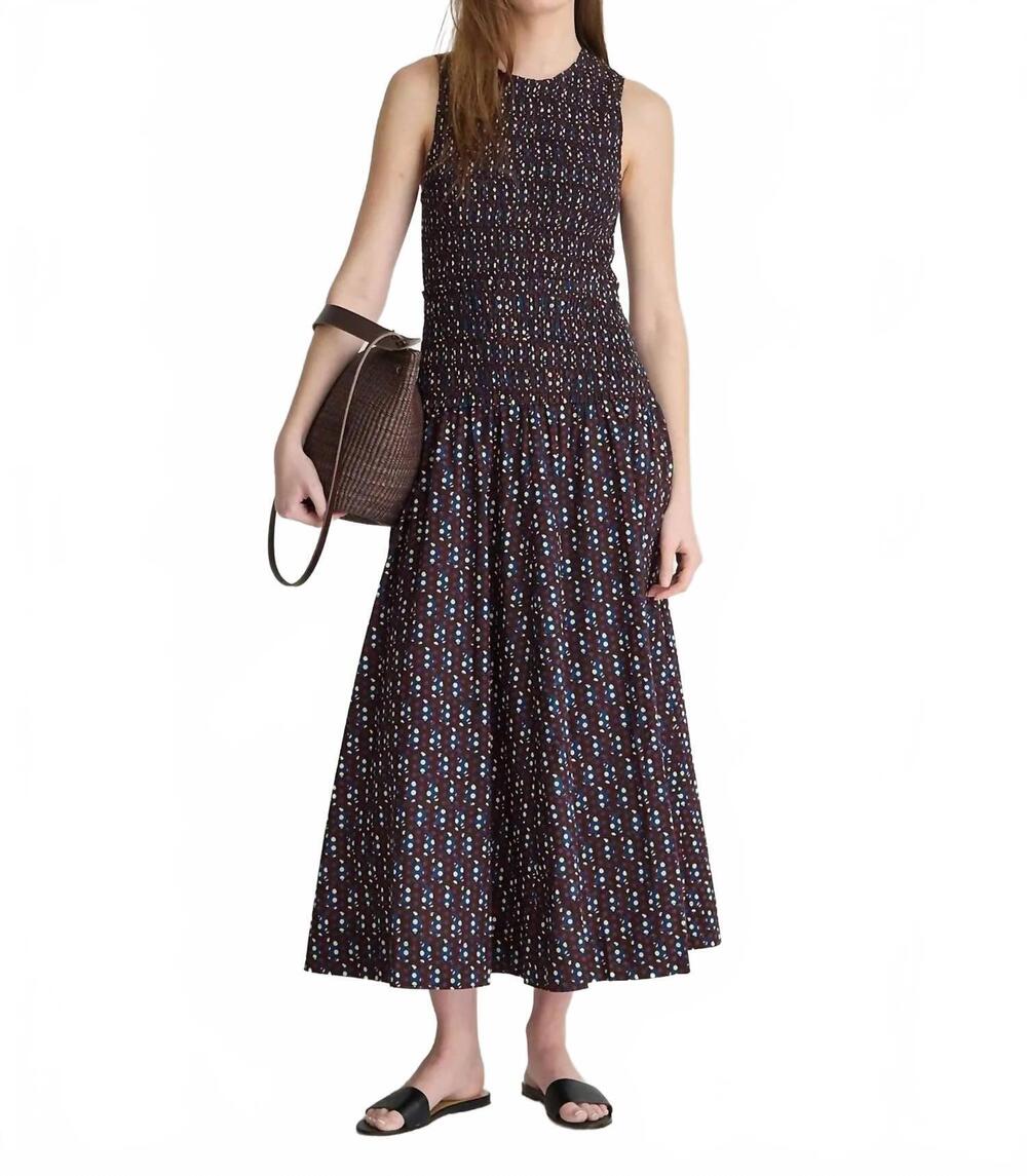 NEW APIECE APART siempre tank midi dress in block print polka